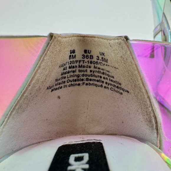 DKNY Iridescent Holographic Pointed Toe Heels Size 6 Stiletto Pumps Womens - Picture 4 of 7